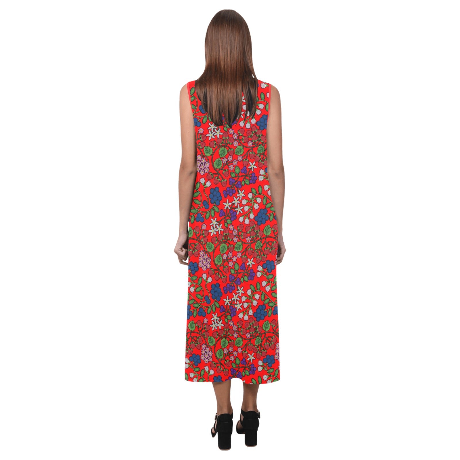 Takwakin Harvest Fire Phaedra Sleeveless Open Fork Long Dress