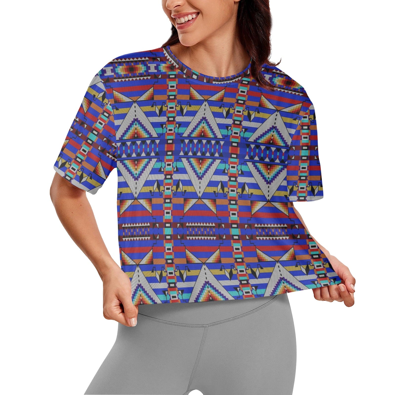 Medicine Blessing Blue Women's Cropped T-shirt