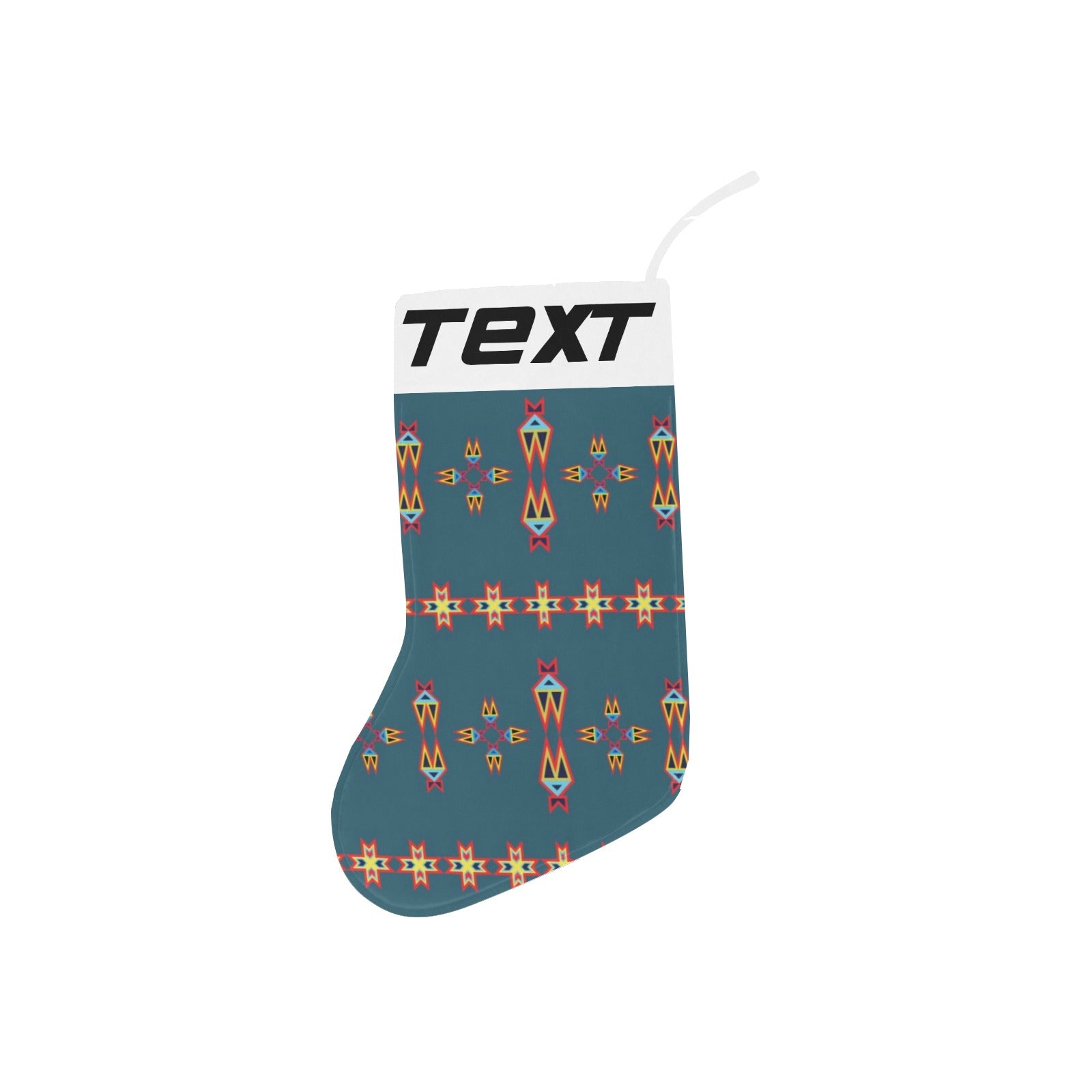 Four Directions Lodges Ocean Christmas Stocking (Custom Text on The Top)