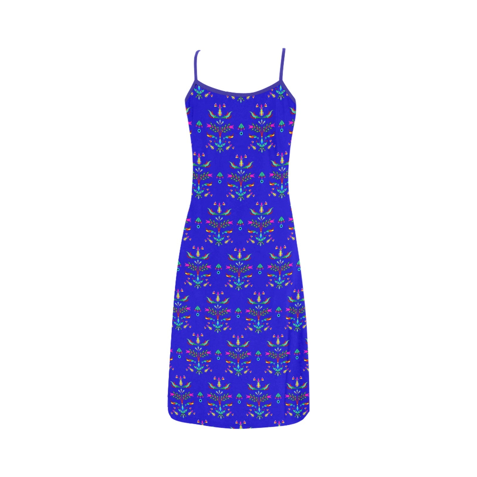 Dakota Damask Blue Alcestis Slip Dress