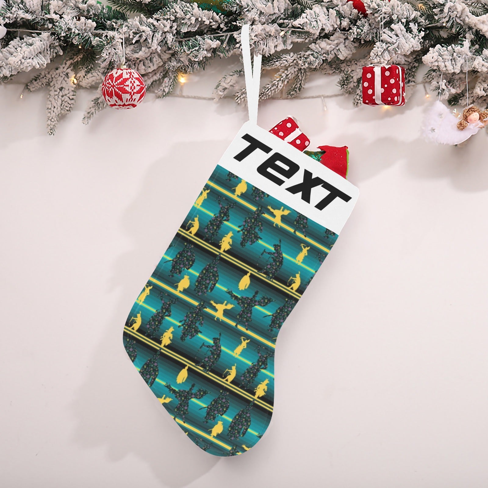 Dancers Inspire Green Christmas Stocking (Custom Text on The Top)