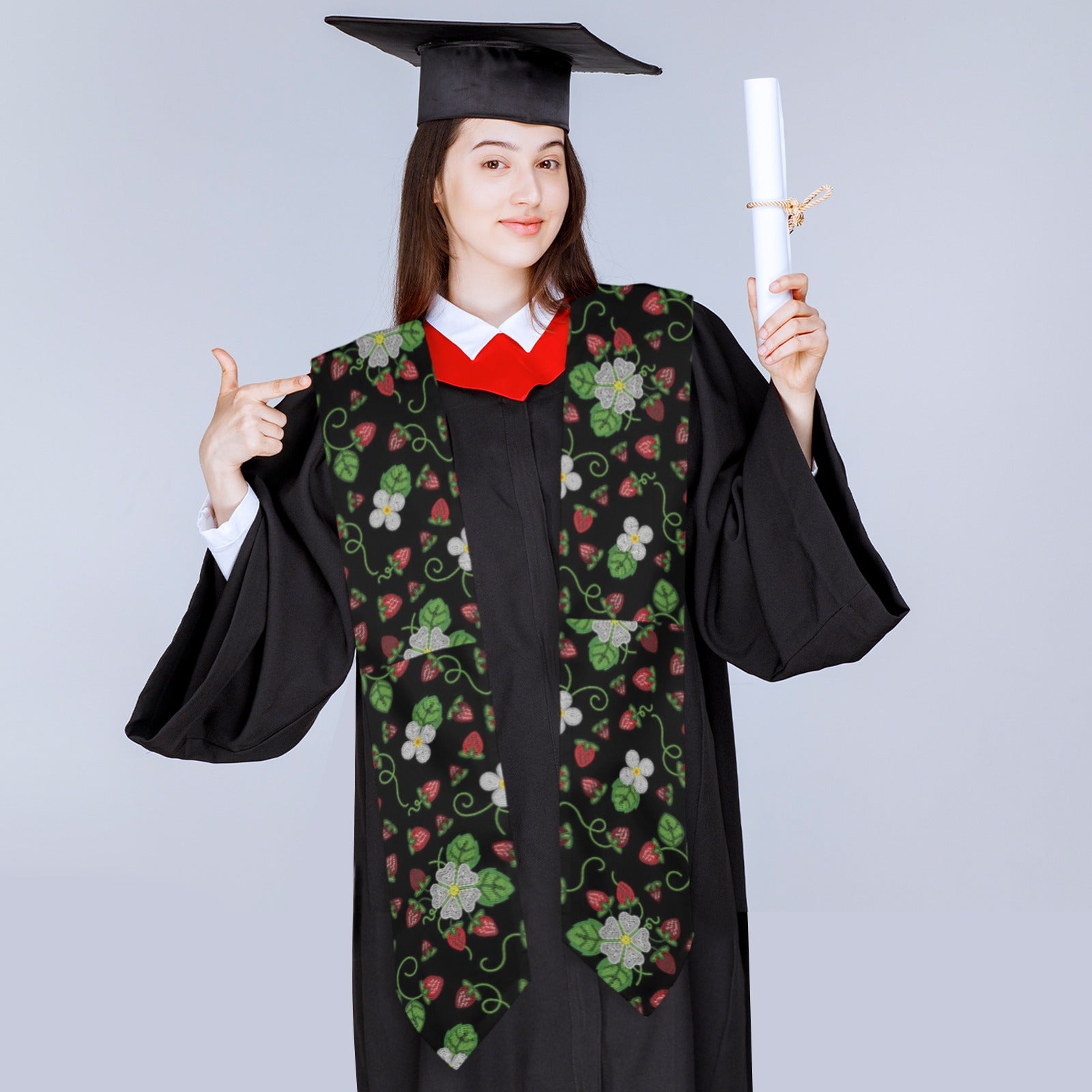 Strawberry Dreams Midnight Graduation Stole