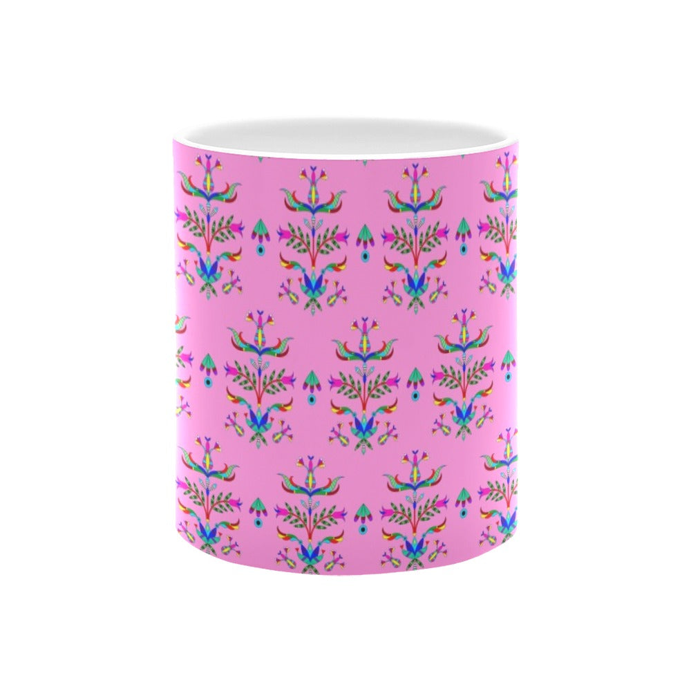 Dakota Damask Cheyenne Pink White Mug(11OZ)