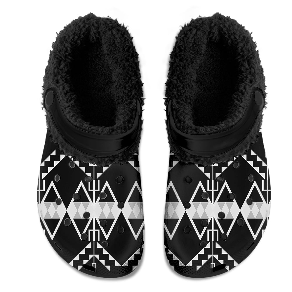 Sacred Trust Black Muddies Unisex Clog Shoes with Soft Fleece Fur Lining