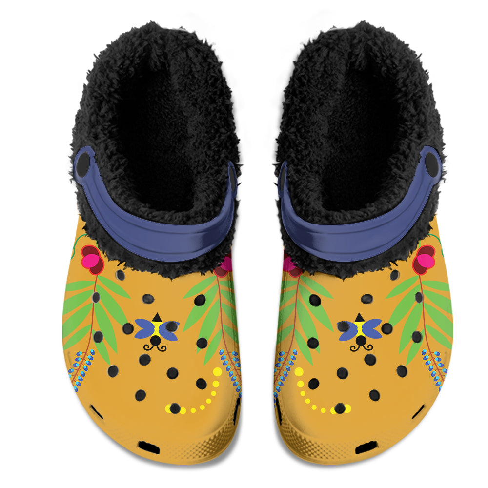 Willow Bee Sunshine Muddies Unisex Clog Shoes with Soft Fleece Fur Lining