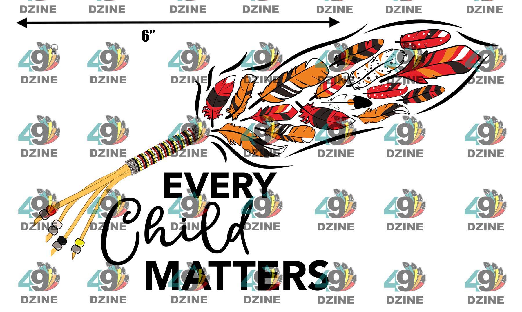 6-inch Every Child Matters Prayer Feather Transfer