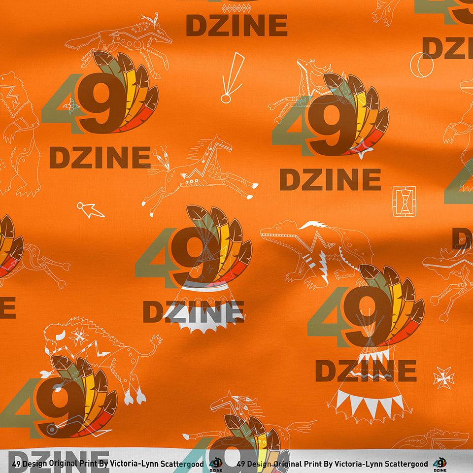 Ledger Dabbles Orange 42 Inch Cotton Poplin Pre Order