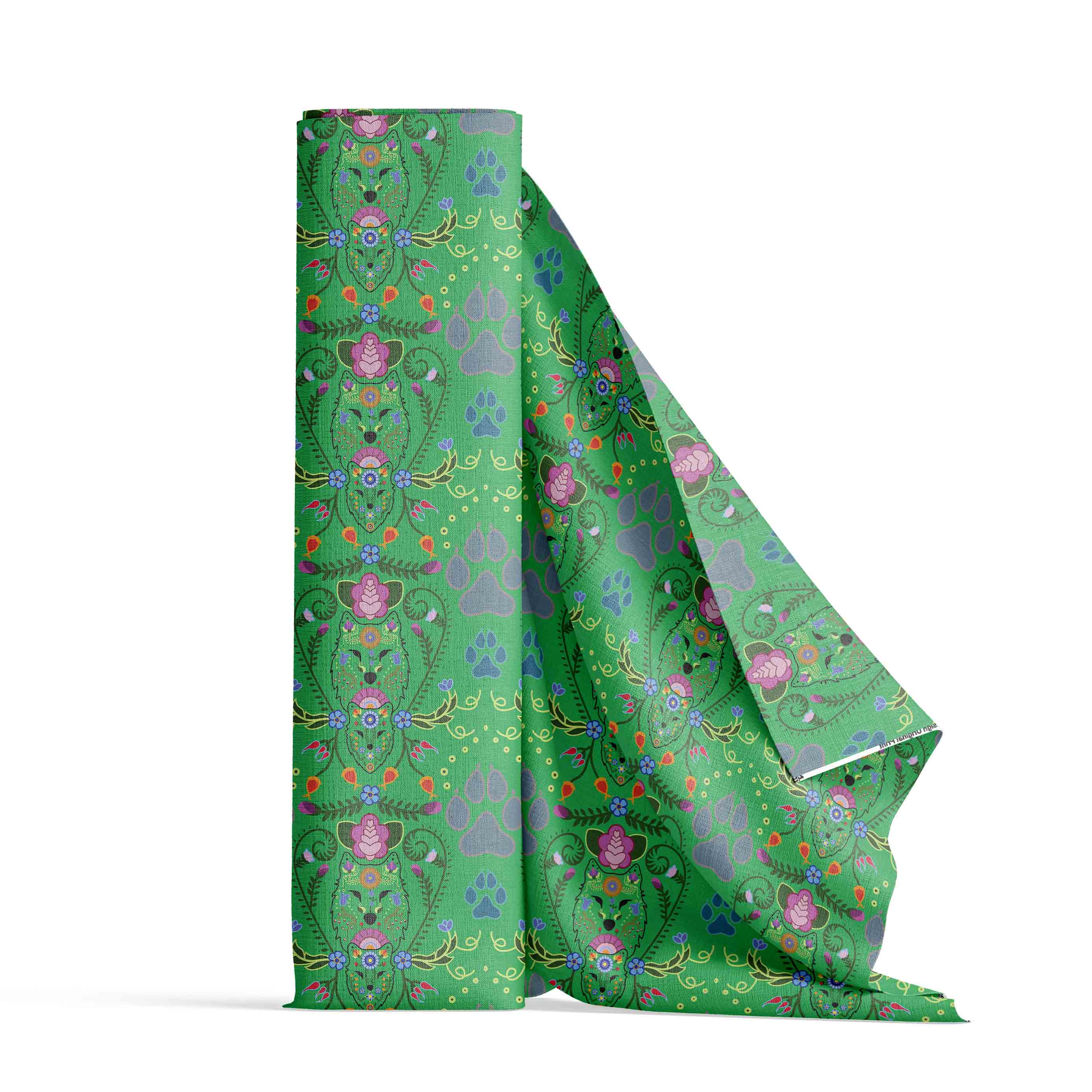 Wolf Kin Emerald Satin Fabric By the Yard Pre Order