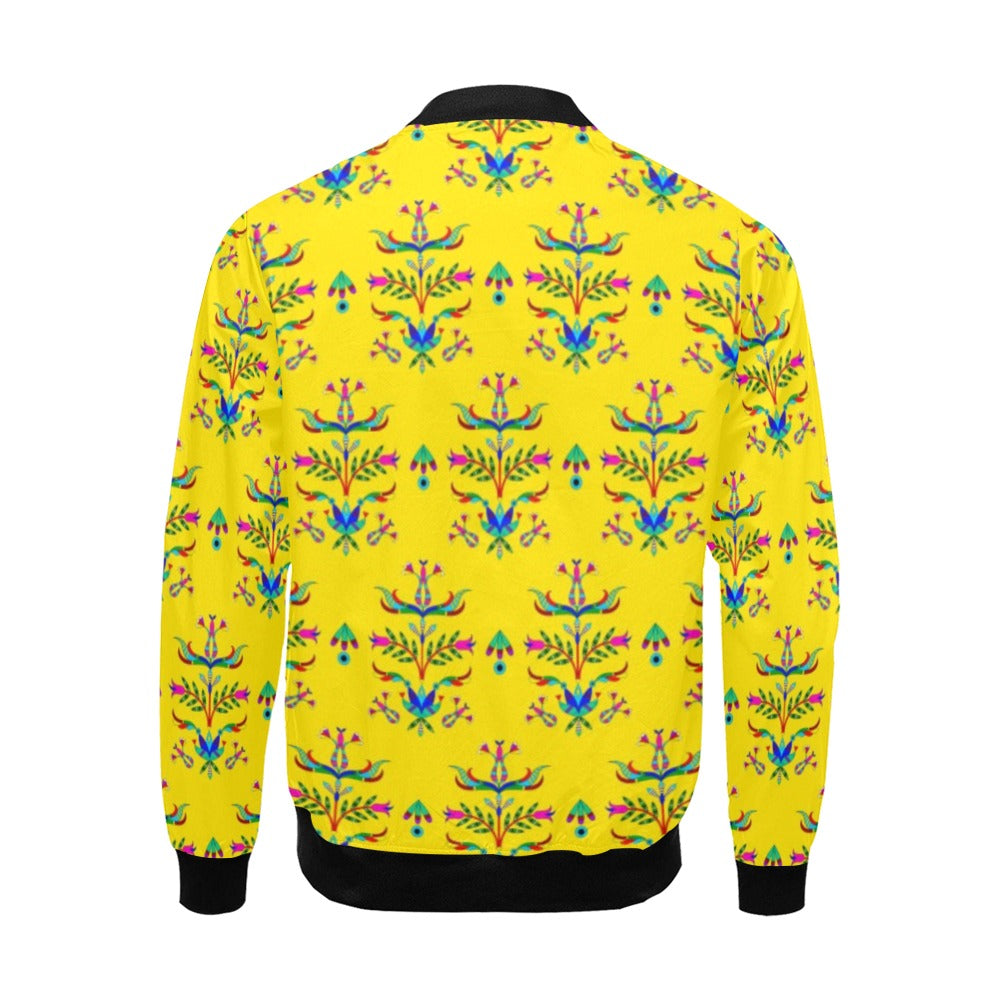 Dakota Damask Yellow All Over Print Bomber Jacket for Men