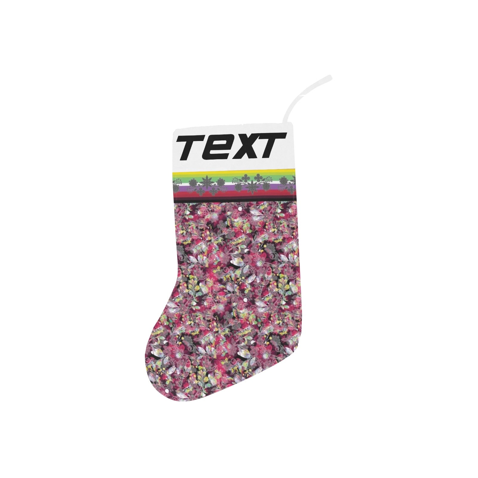 Culture in Nature Maroon Christmas Stocking (Custom Text on The Top)