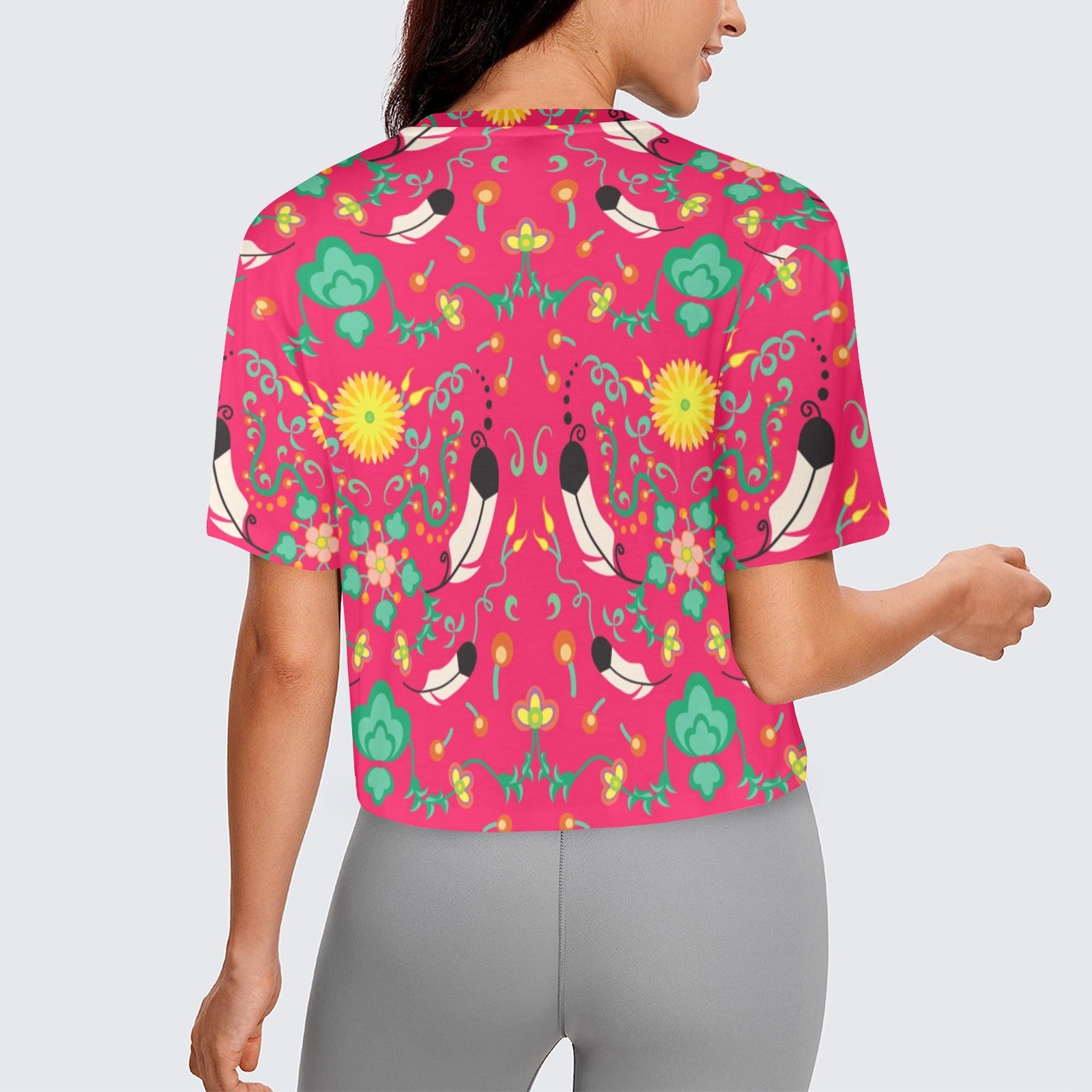 New Growth Pink Women's Cropped T-shirt