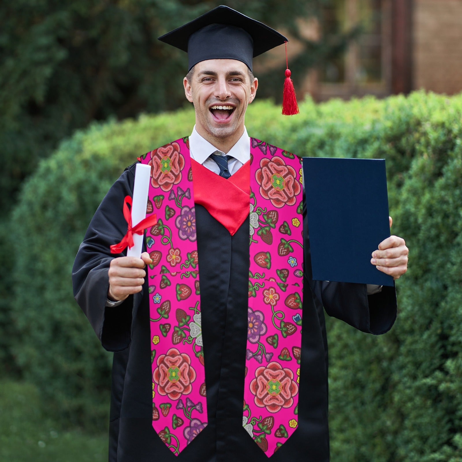 Berry Pop Blush Graduation Stole