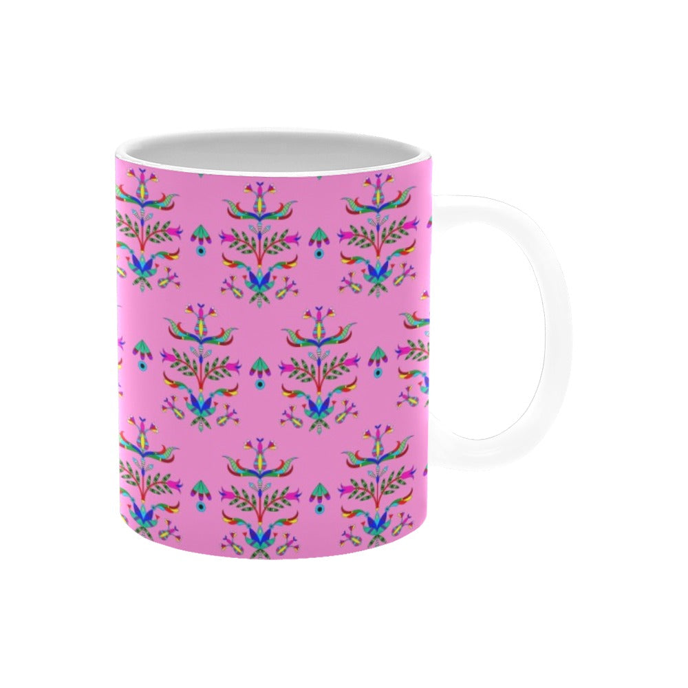 Dakota Damask Cheyenne Pink White Mug(11OZ)