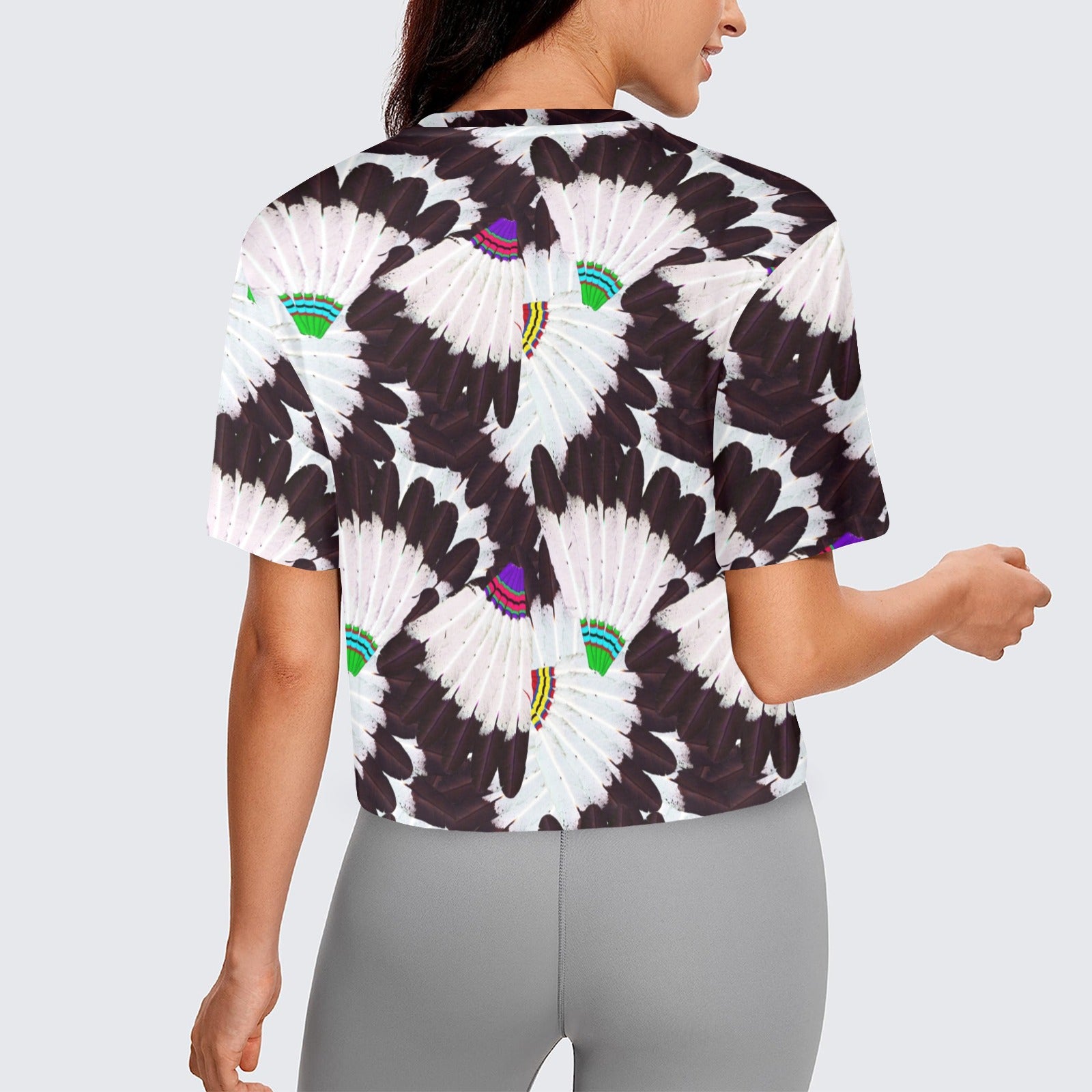 Eagle Feather Fans Women's Cropped T-shirt