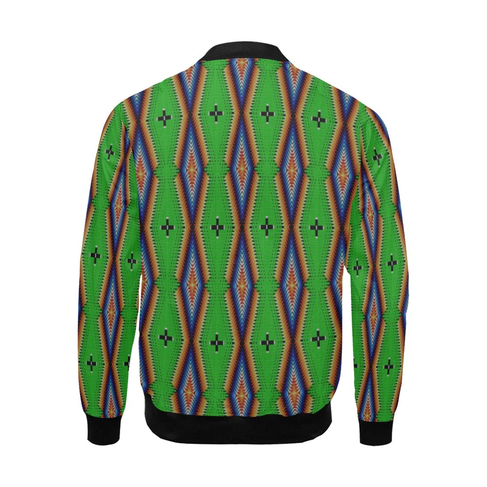 Diamond in the Bluff Lime All Over Print Bomber Jacket for Men