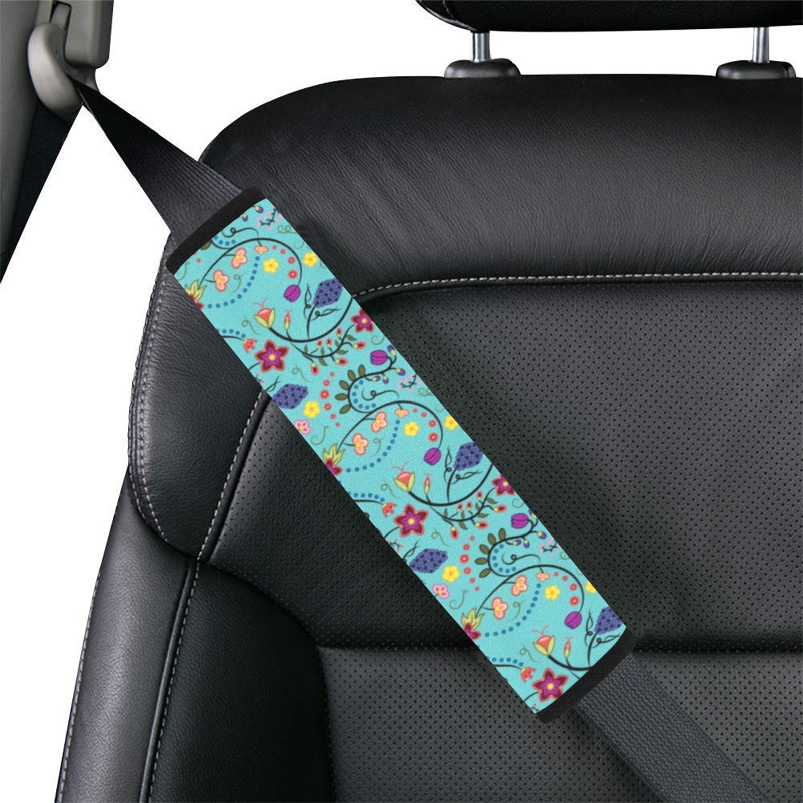 Fresh Fleur Sky Car Seat Belt Cover 7''x12.6'' (Pack of 2)