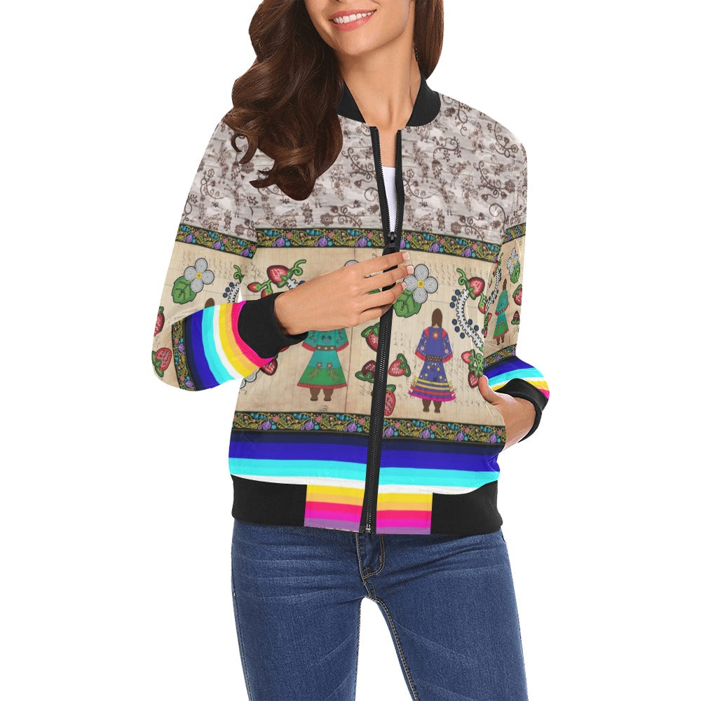 Aunties Gifts All Over Print Bomber Jacket for Women