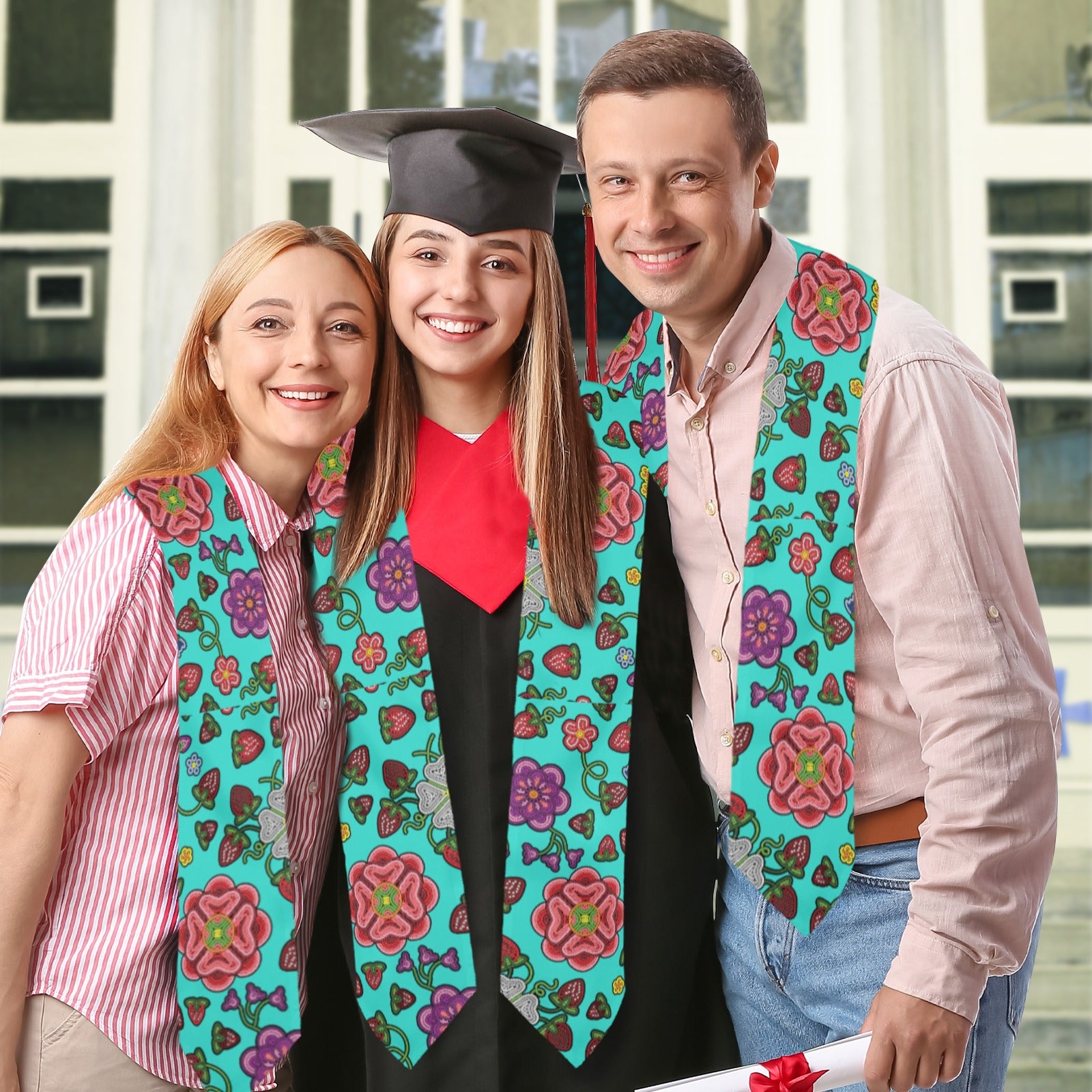 Berry Pop Turquoise Graduation Stole