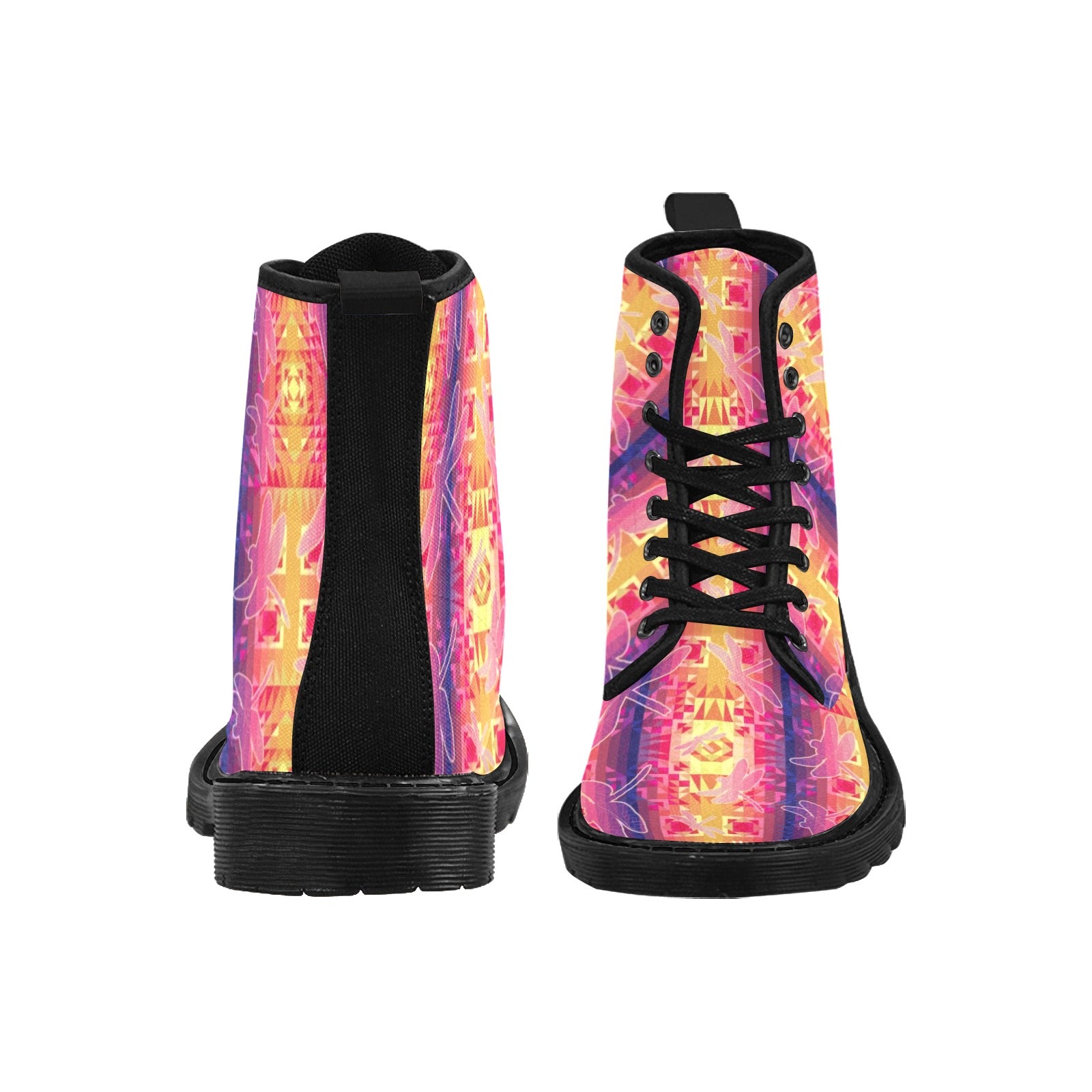 Kaleidoscope Dragonfly Boots for Women (Black)