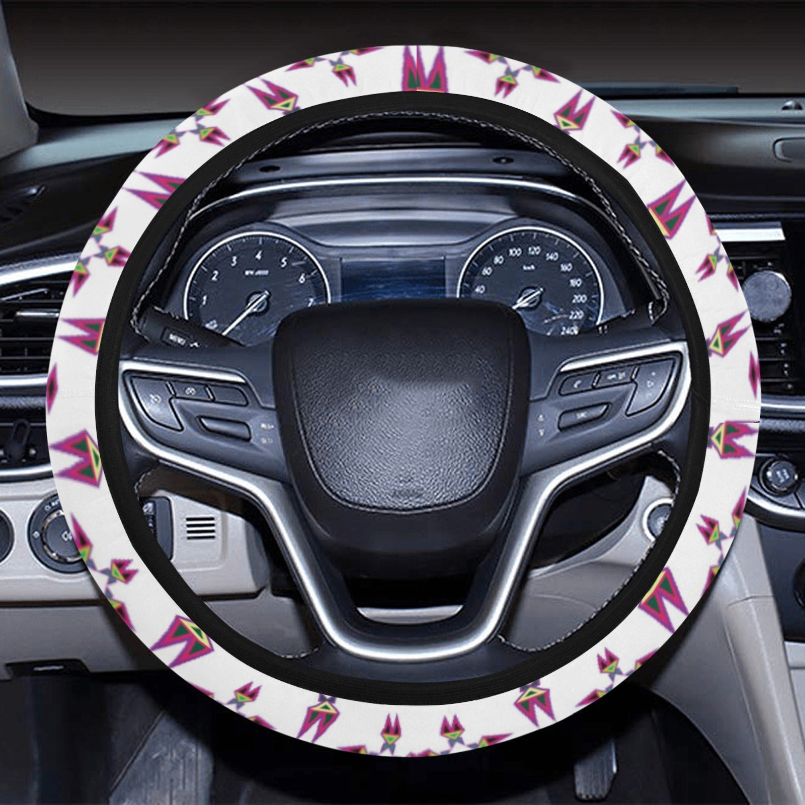 Four Directions Lodge Flurry Steering Wheel Cover with Elastic Edge