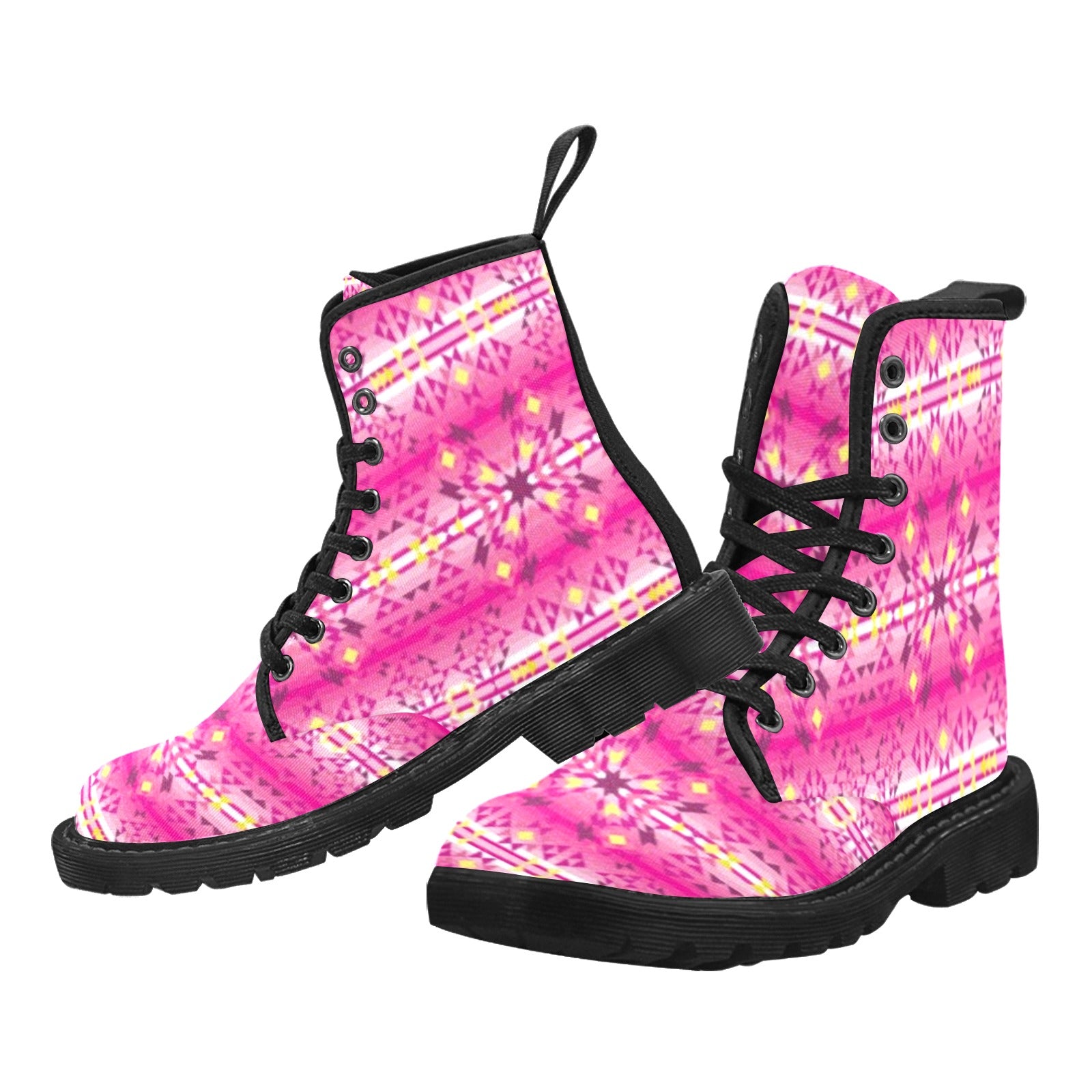 Pink Star Boots for Women (Black)