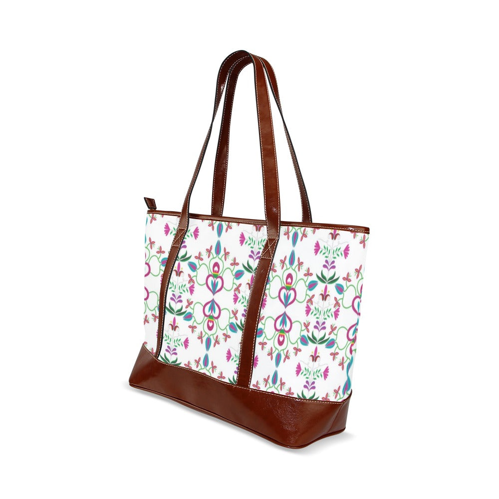 Quilled Divine White Tote Handbag