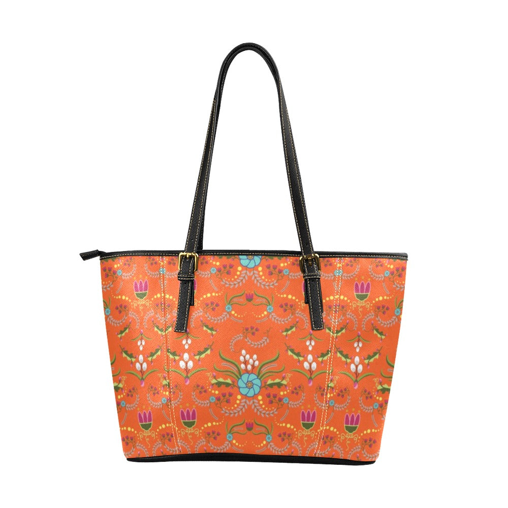 First Bloom Carrots Leather Tote Bag/Large