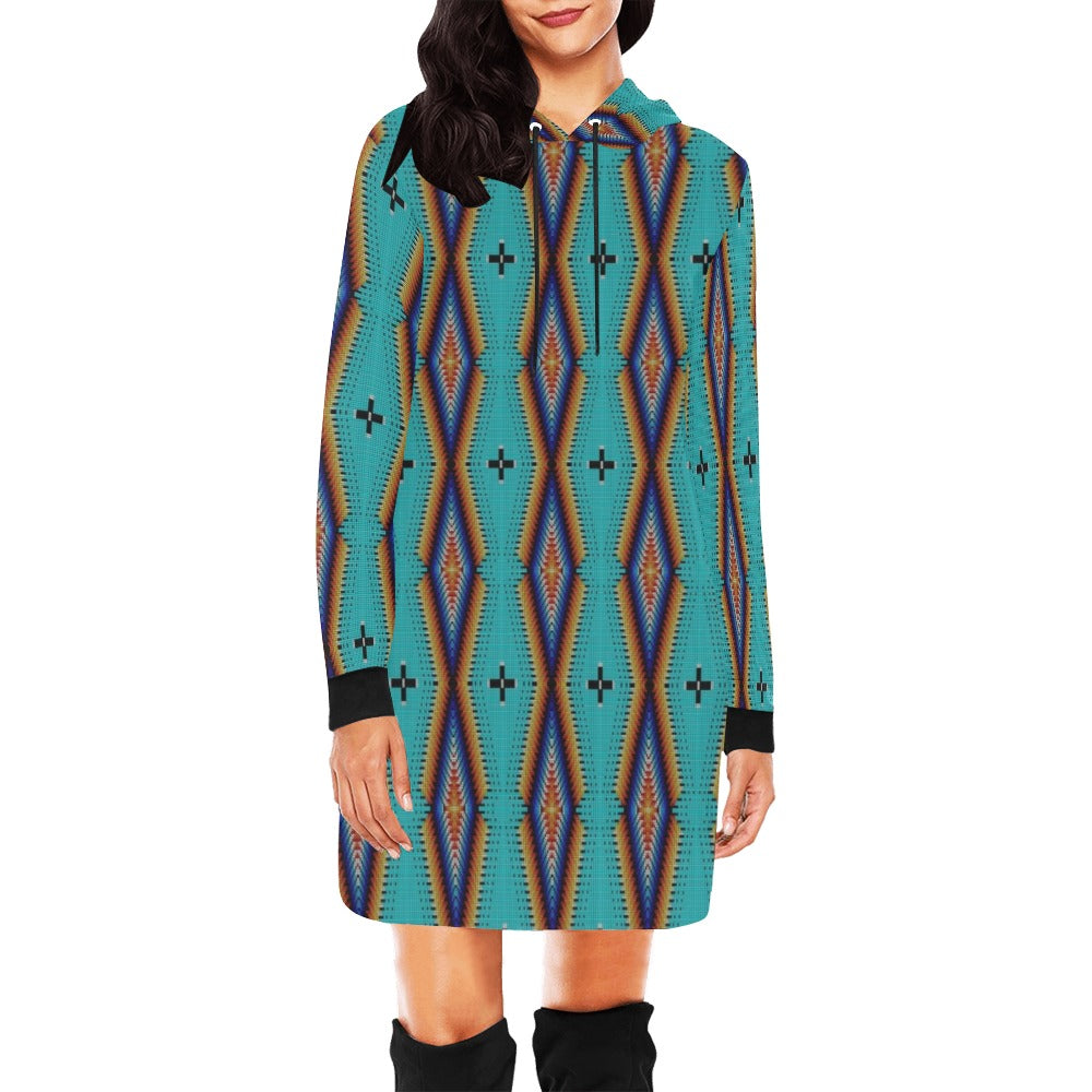 Diamond in the Bluff Turquoise Hoodie Dress