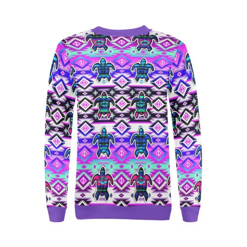 Adobe Dance Turtle All Over Print Crewneck Sweatshirt for Women (Model H18) Crewneck Sweatshirt for Women (H18) e-joyer 