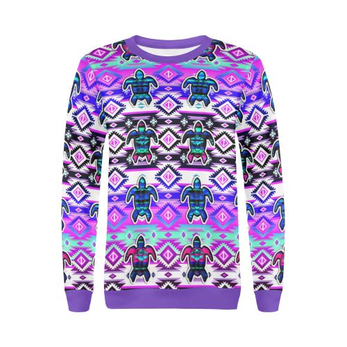 Adobe Dance Turtle All Over Print Crewneck Sweatshirt for Women (Model H18) Crewneck Sweatshirt for Women (H18) e-joyer 