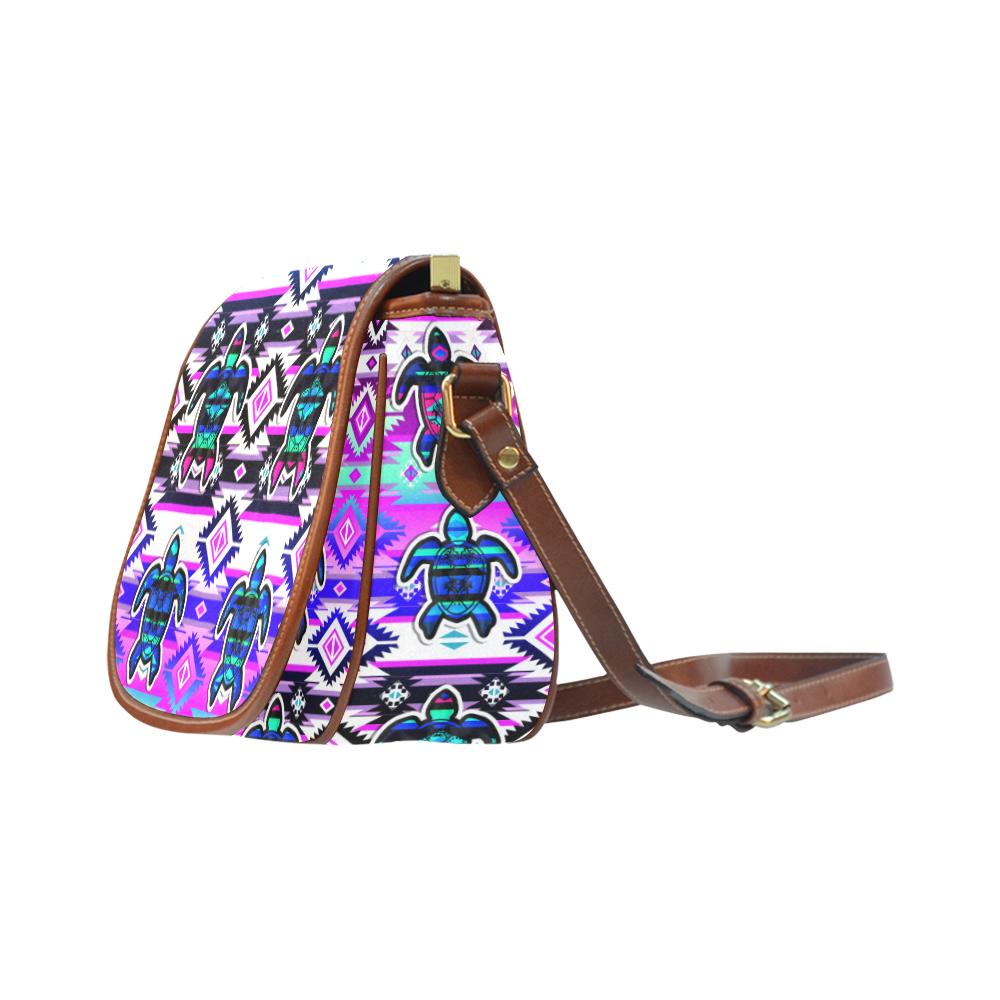 Adobe Dance Turtle Saddle Bag/Small (Model 1649) Full Customization Saddle Bag/Small (Full Customization) e-joyer 