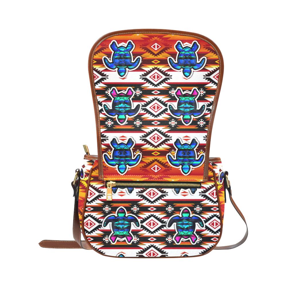 Adobe Fire Turtle Colored Saddle Bag/Small (Model 1649) Full Customization Saddle Bag/Small (Full Customization) e-joyer 