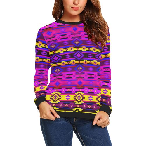 Adobe Hunt All Over Print Crewneck Sweatshirt for Women (Model H18) Crewneck Sweatshirt for Women (H18) e-joyer 