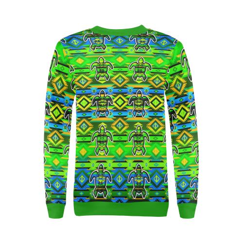 Adobe Nature Turtle All Over Print Crewneck Sweatshirt for Women (Model H18) Crewneck Sweatshirt for Women (H18) e-joyer 