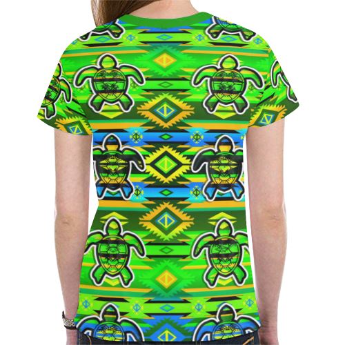 Adobe Nature Turtle New All Over Print T-shirt for Women (Model T45) New All Over Print T-shirt for Women (T45) e-joyer 