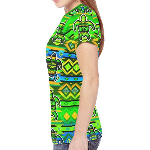 Adobe Nature Turtle New All Over Print T-shirt for Women (Model T45) New All Over Print T-shirt for Women (T45) e-joyer 