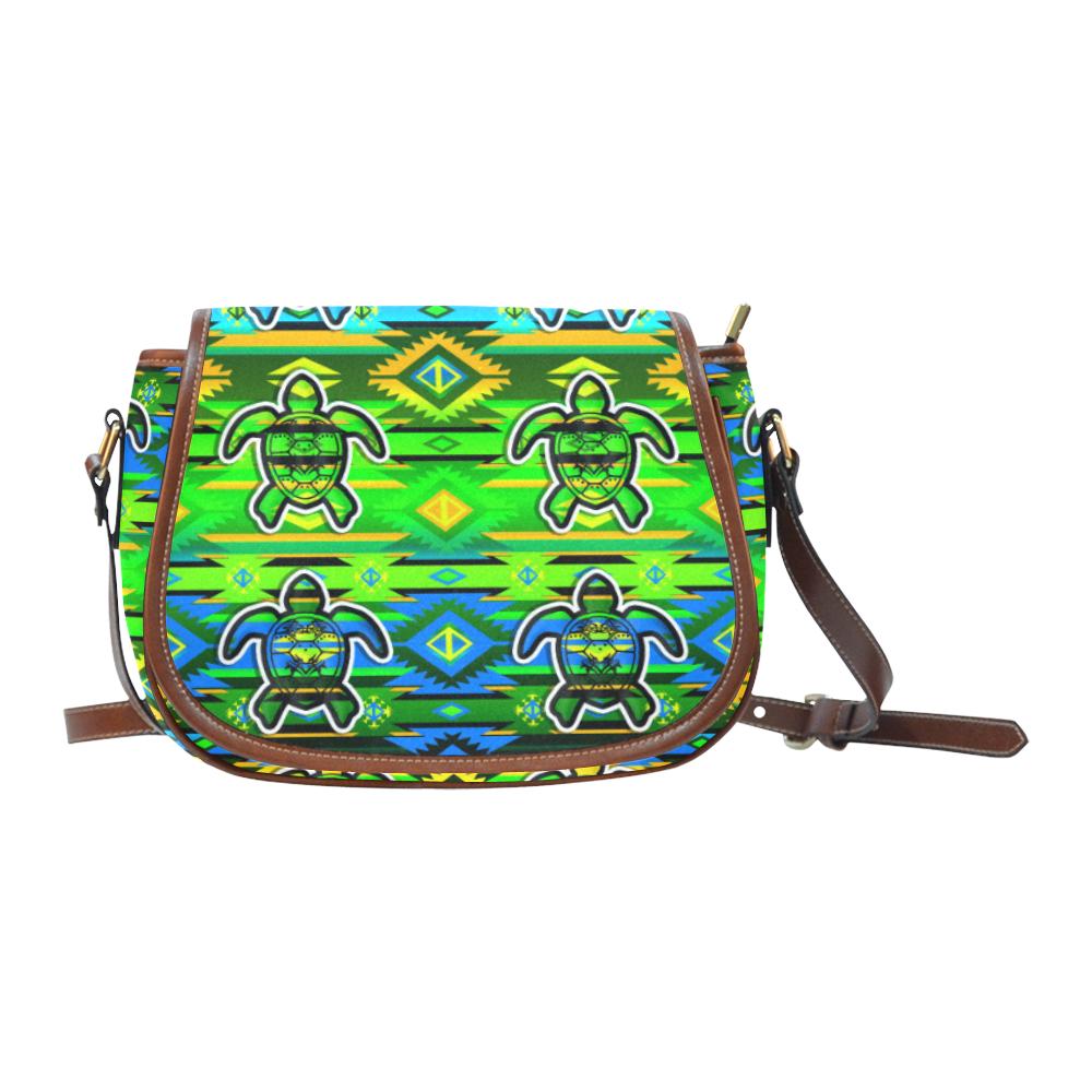 Adobe Nature Turtle Saddle Bag/Small (Model 1649) Full Customization Saddle Bag/Small (Full Customization) e-joyer 
