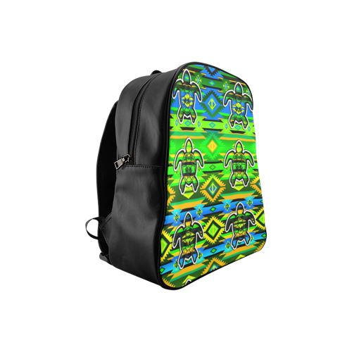 Adobe-Nature-Turtle School Backpack (Model 1601)(Small) School Backpacks/Small (1601) e-joyer 