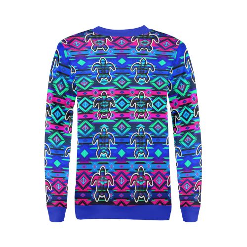 Adobe Sunset Turtle All Over Print Crewneck Sweatshirt for Women (Model H18) Crewneck Sweatshirt for Women (H18) e-joyer 