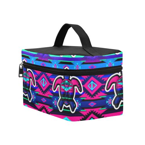 Adobe Sunset Turtle Cosmetic Bag/Large (Model 1658) Cosmetic Bag e-joyer 
