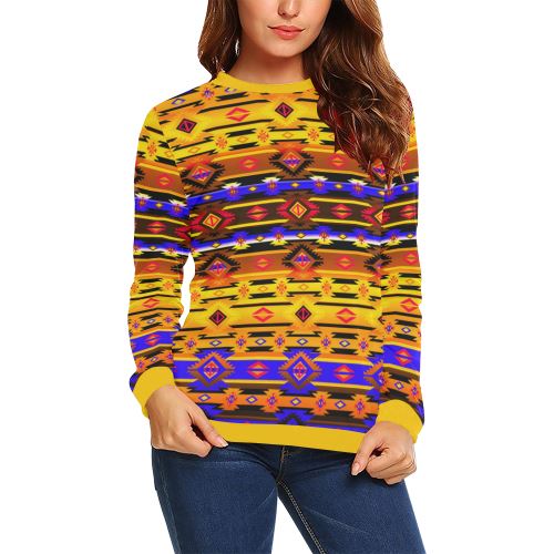 Adobe Sunshine All Over Print Crewneck Sweatshirt for Women (Model H18) Crewneck Sweatshirt for Women (H18) e-joyer 