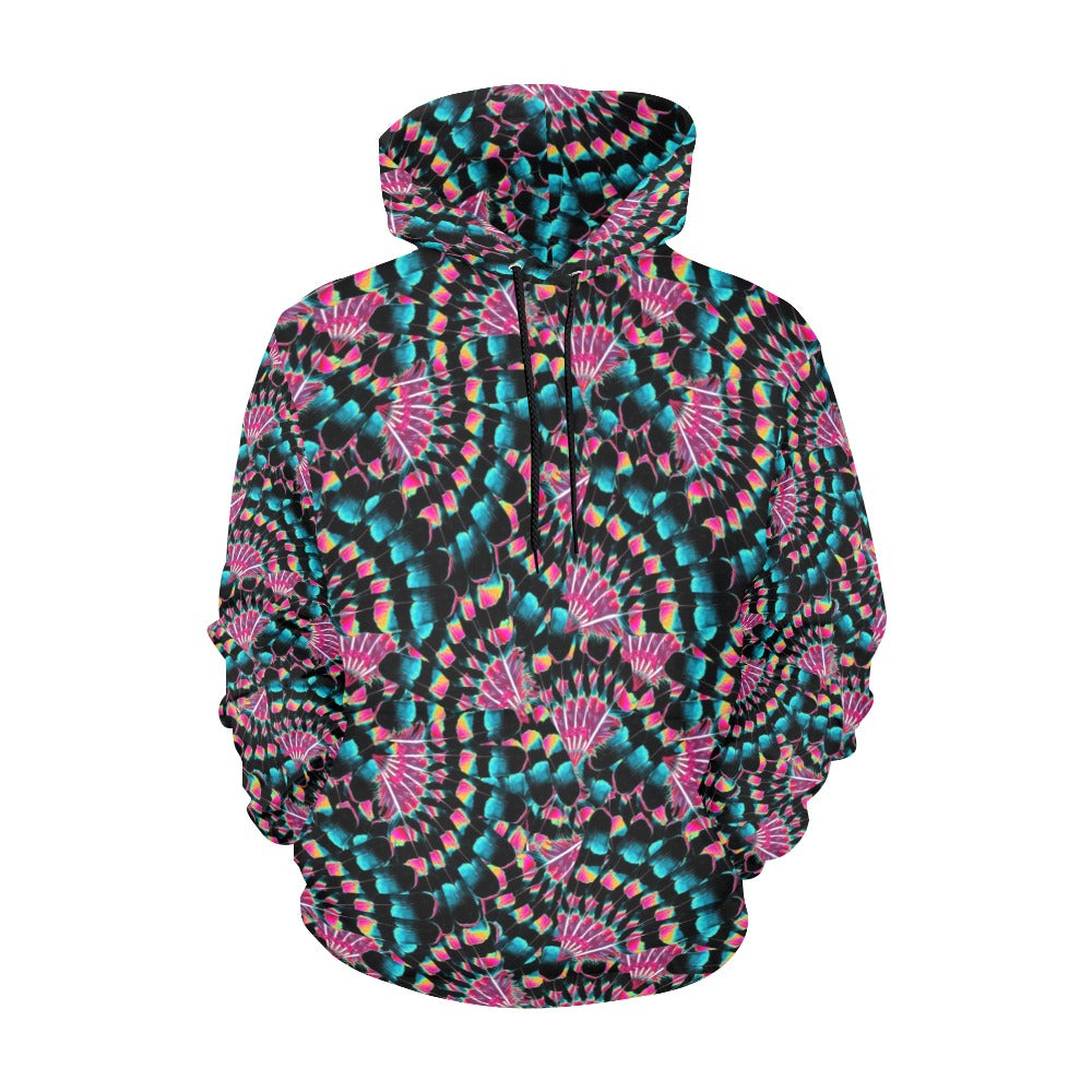 Hawk Feathers Heat Map Hoodie for Women (USA Size)