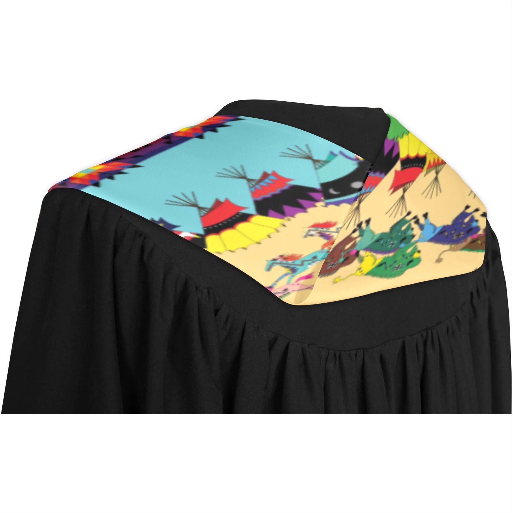 Horses and Buffalo Ledger Pink Graduation Stole