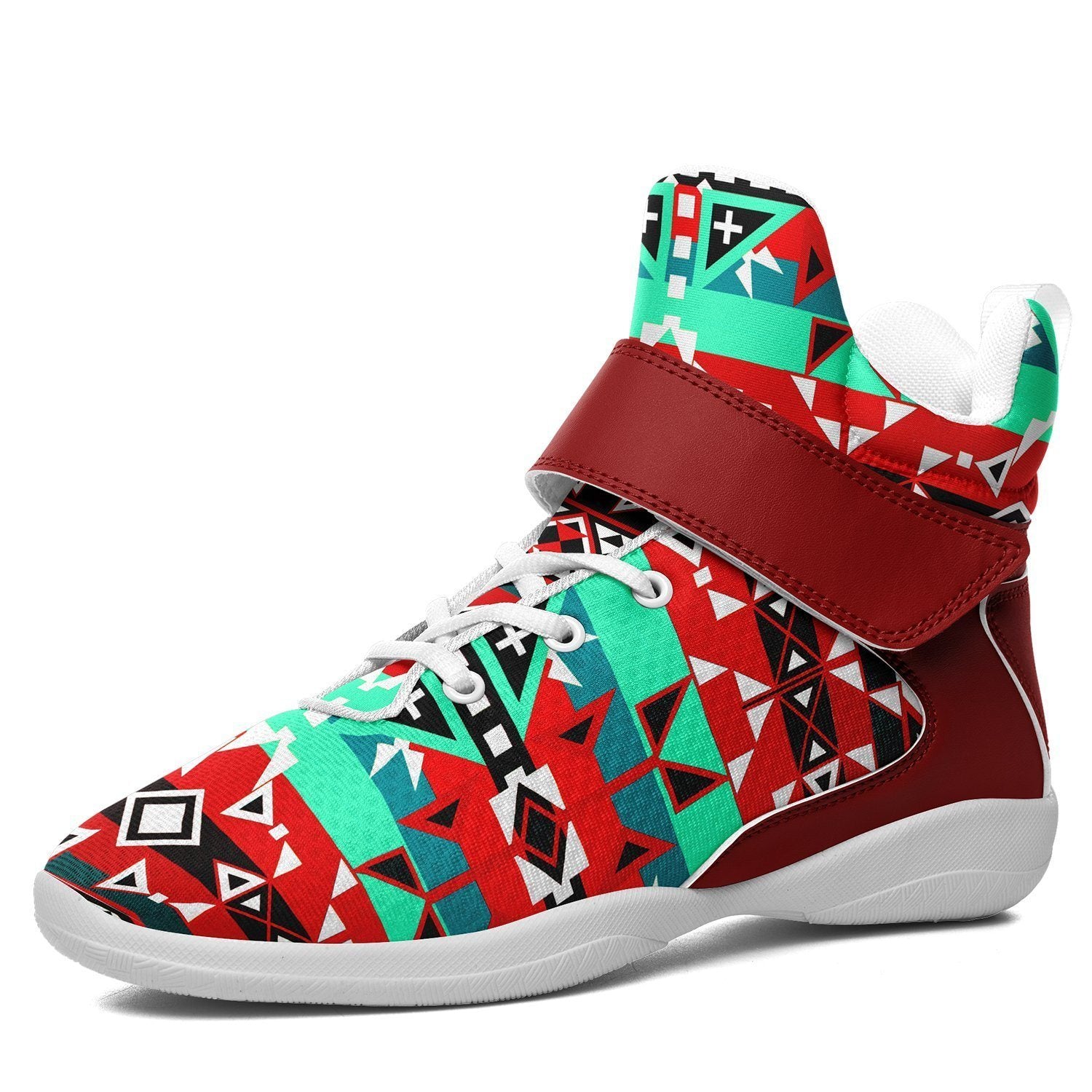 After the Southwest Rain Ipottaa Basketball / Sport High Top Shoes - White Sole 49 Dzine US Men 7 / EUR 40 White Sole with Dark Red Strap 