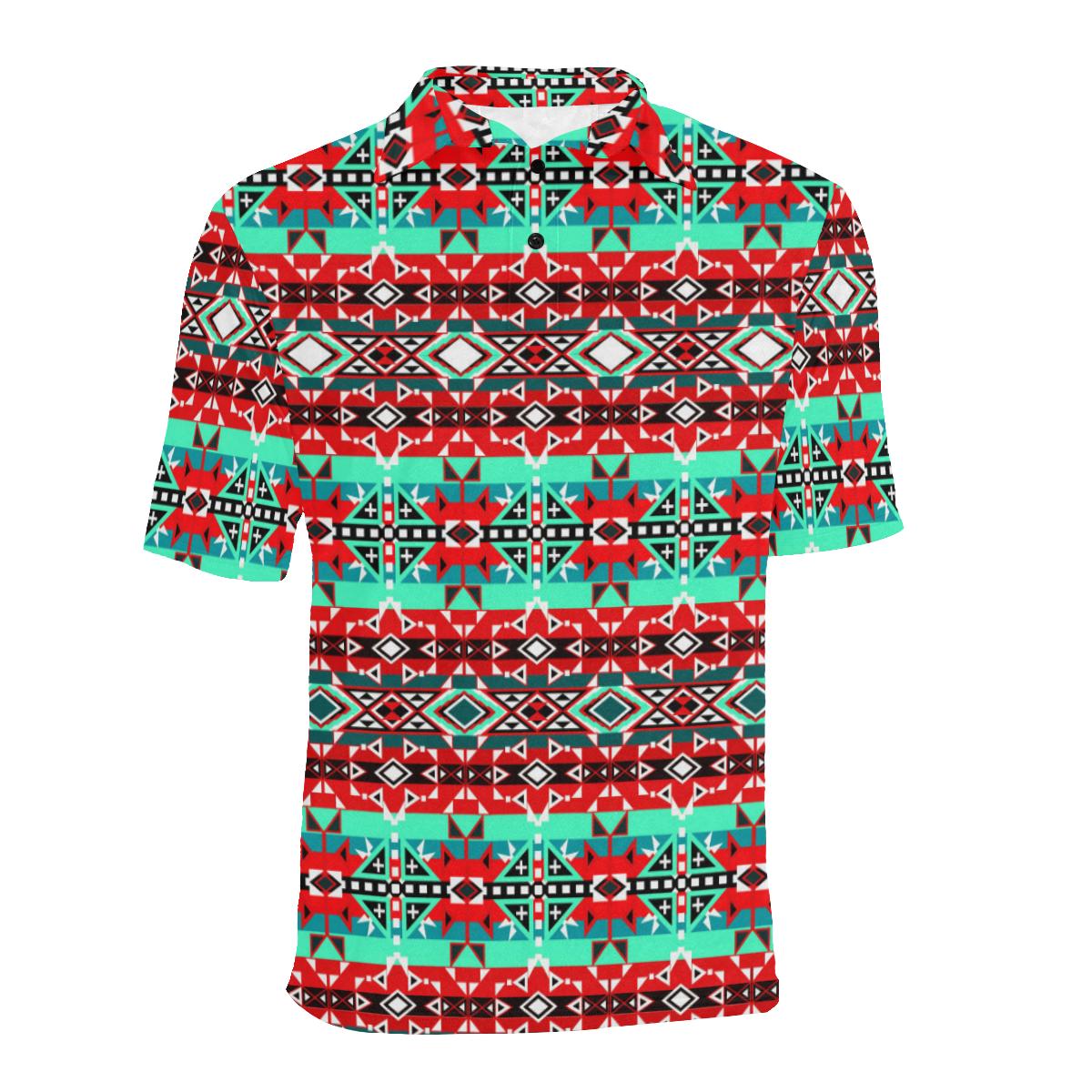 After the Southwest Rain Men's All Over Print Polo Shirt (Model T55) Men's Polo Shirt (Model T55) e-joyer 