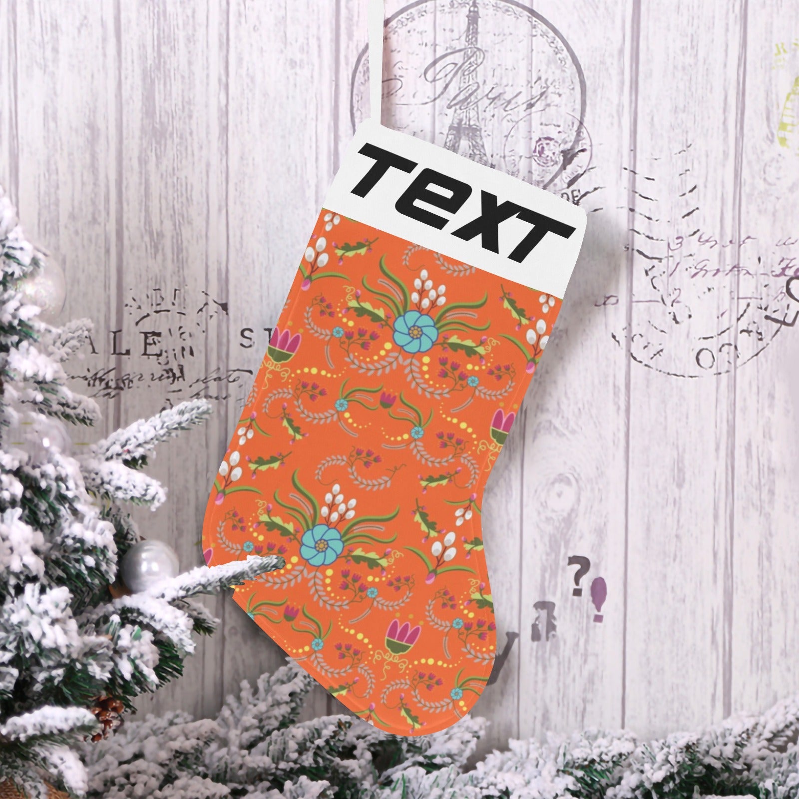 First Bloom Carrots Christmas Stocking (Custom Text on The Top)