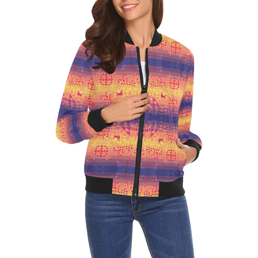 Soleil Indigo Bomber Jacket for Women