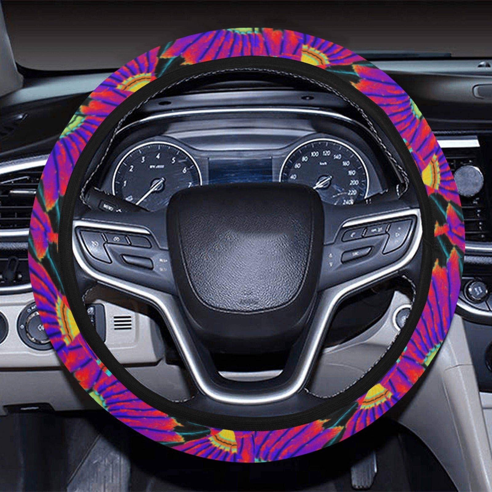 Eagle Feather Remix Steering Wheel Cover with Elastic Edge