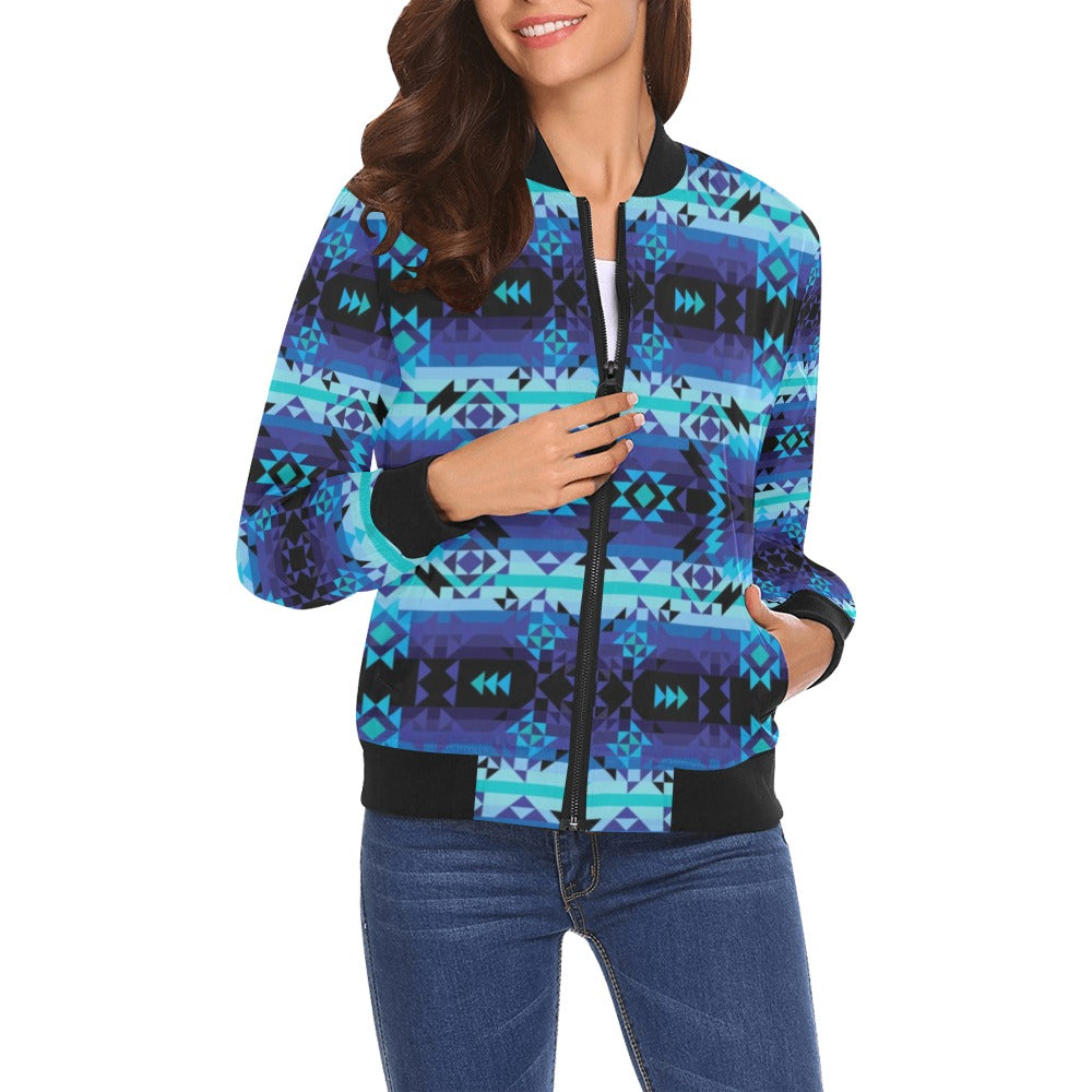 Blue Star Bomber Jacket for Women