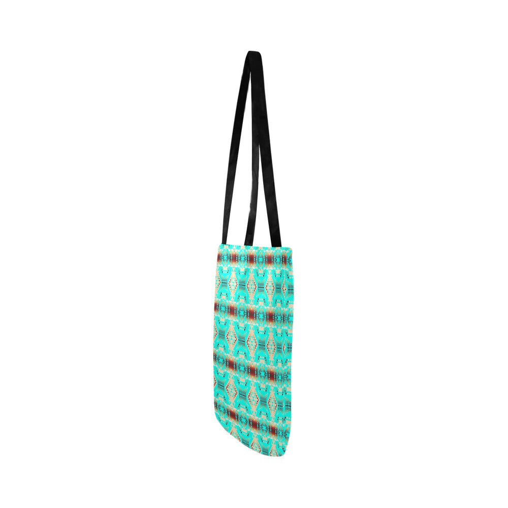 Gathering Earth Turquoise Reusable Shopping Bag (Two sides)